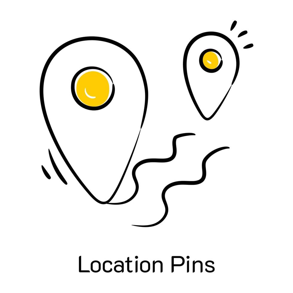 locatie pinnen handgetekende pictogram in vector-formaat vector