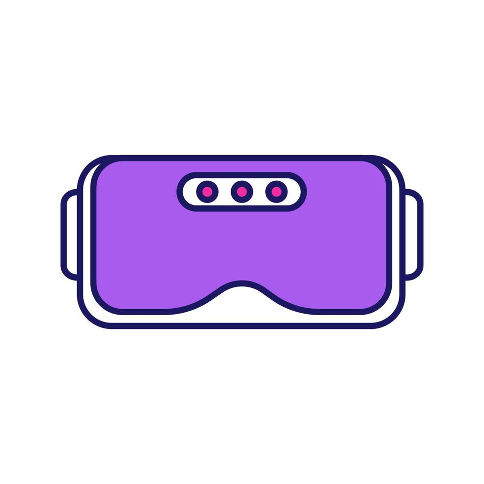 vr headset kleur icoon. virtual reality-maskerset. vr-bril, bril. geïsoleerde vectorillustratie vector