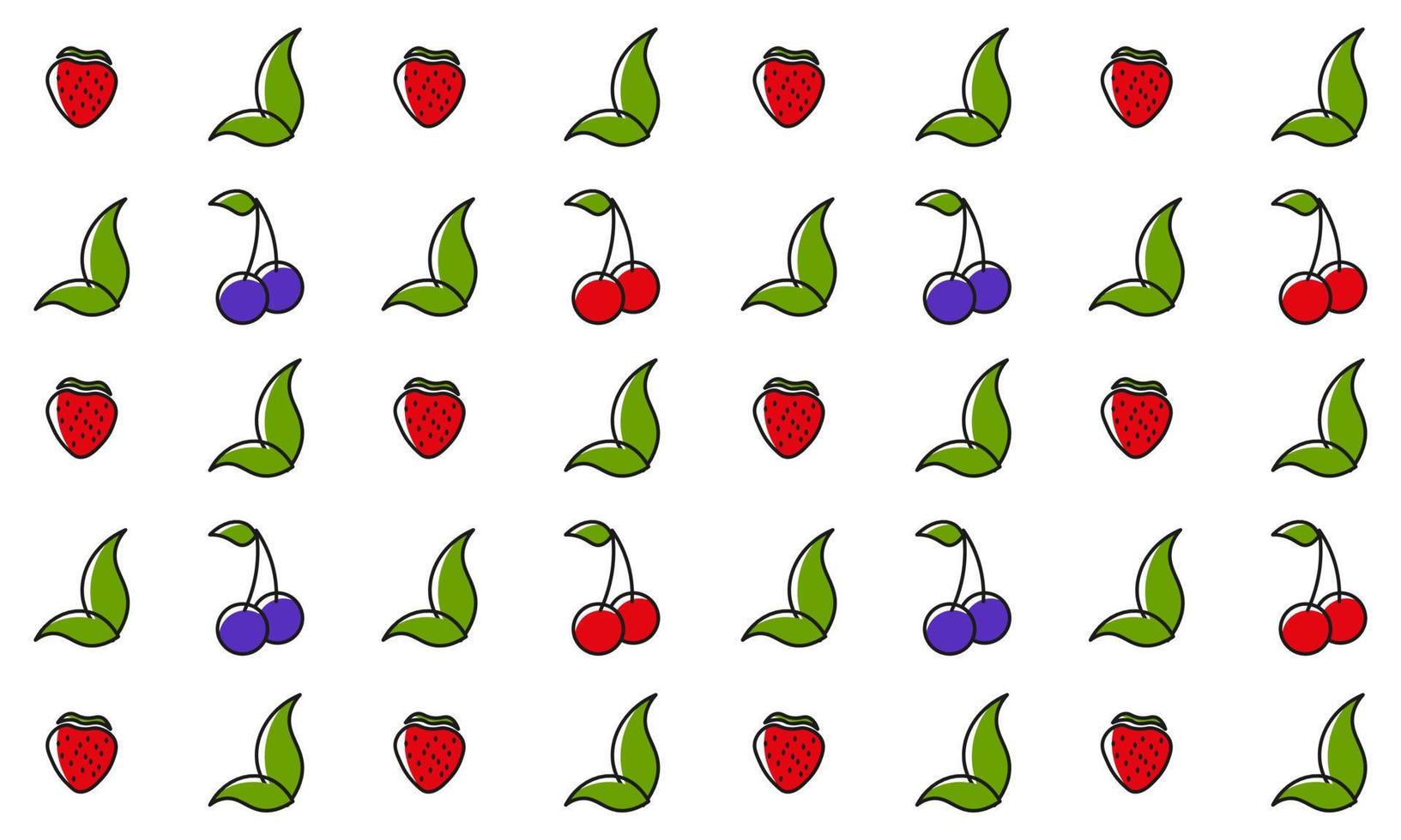 fruitverzameling in platte, handgetekende stijlillustraties vector