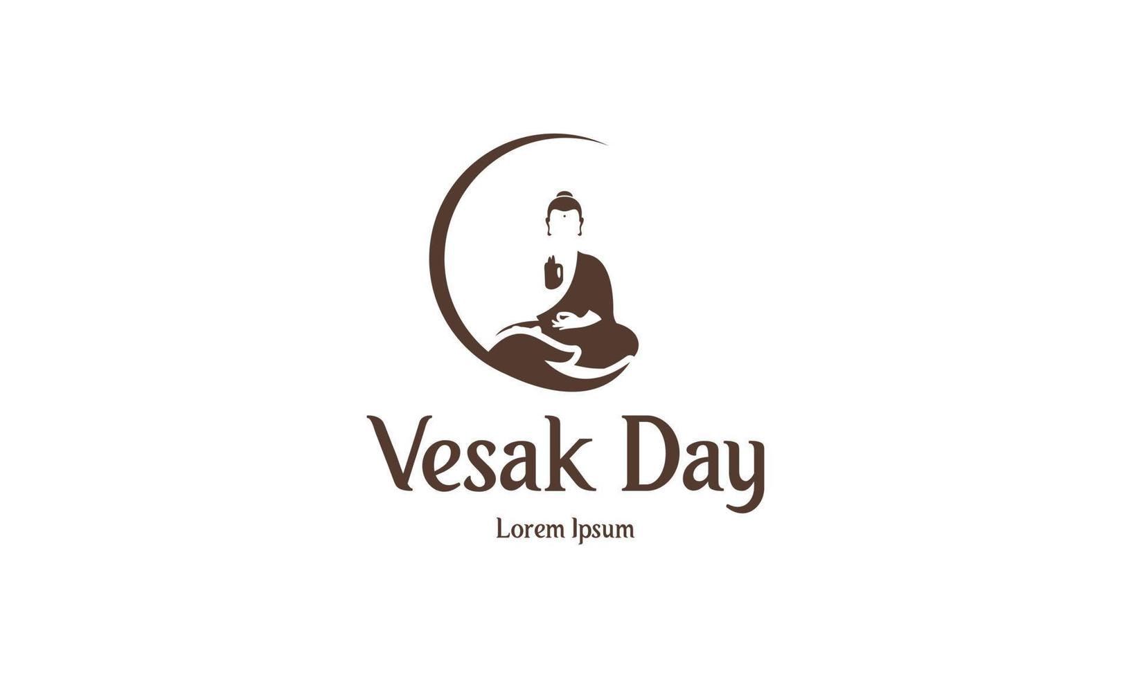 happy vesak day of buddha purnima logo-ontwerp vector