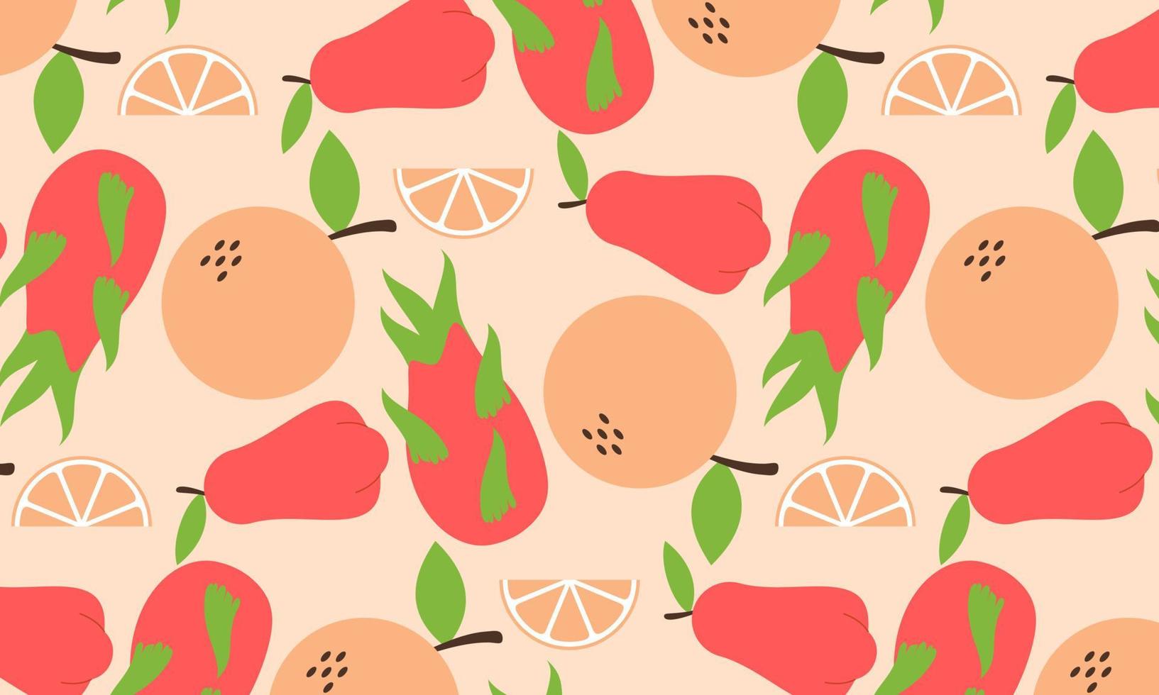 fruitverzameling in platte, handgetekende stijlillustraties vector