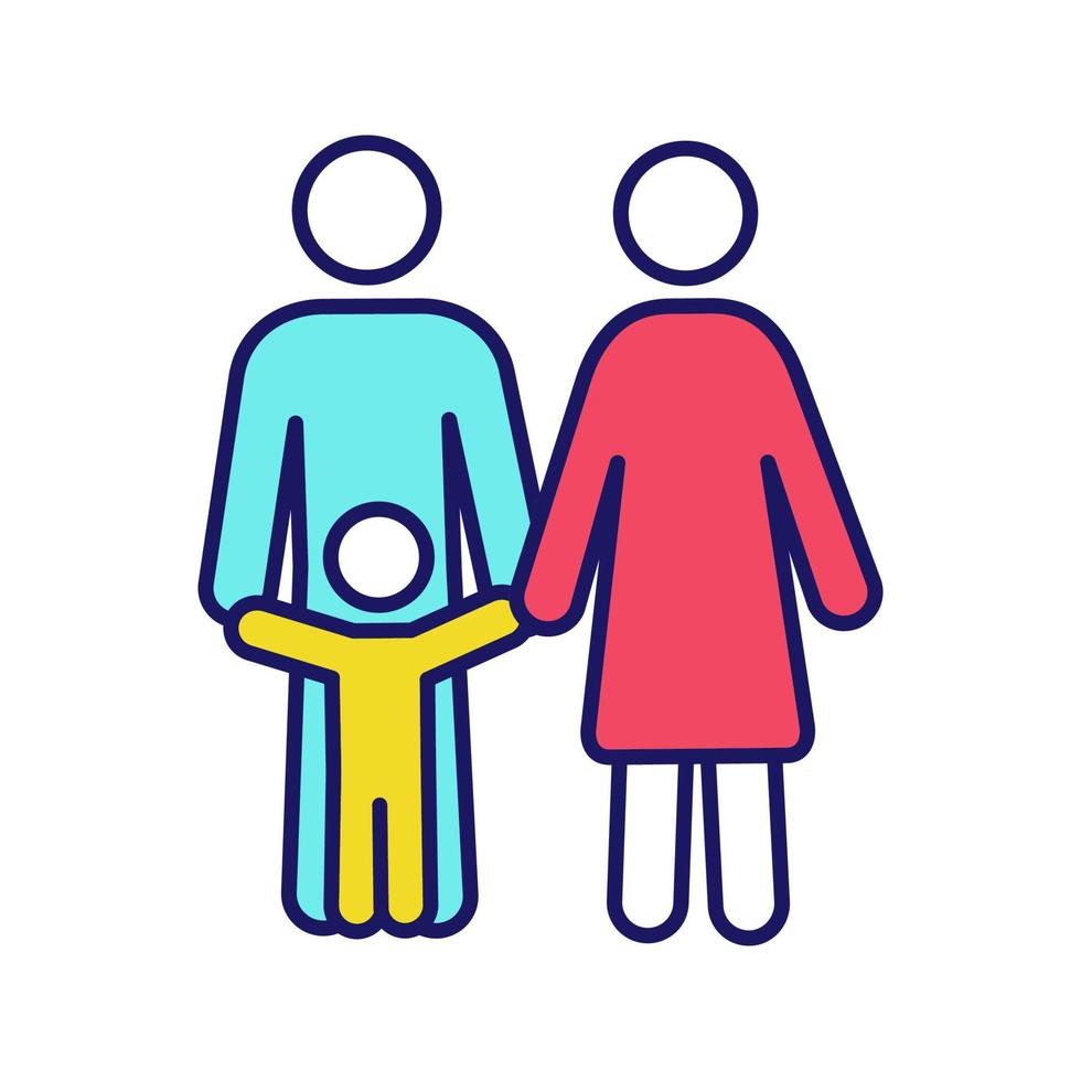 kleur pictogram voor kinderbijslag. familie. kinderopvang. gelukkig ouderschap. geïsoleerde vectorillustratie vector