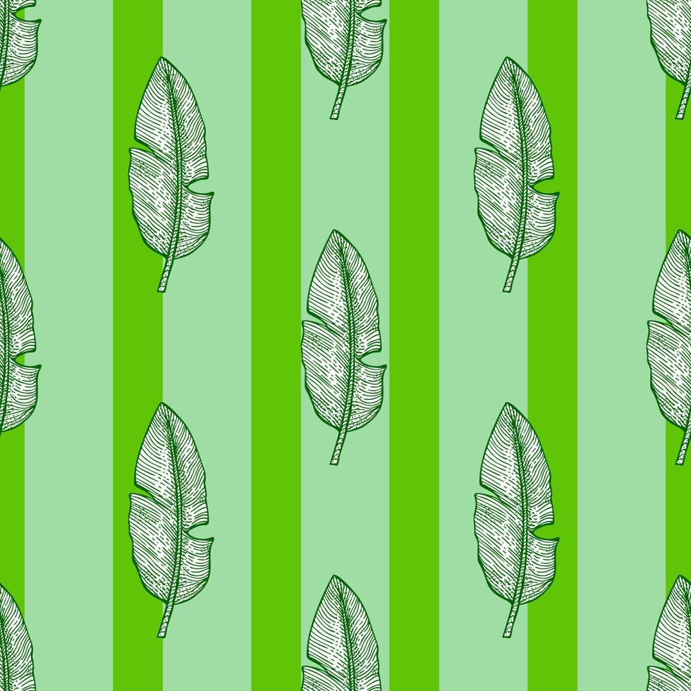 bananenblad naadloze pattern.vintage tropische tak in gravure stijl. vector