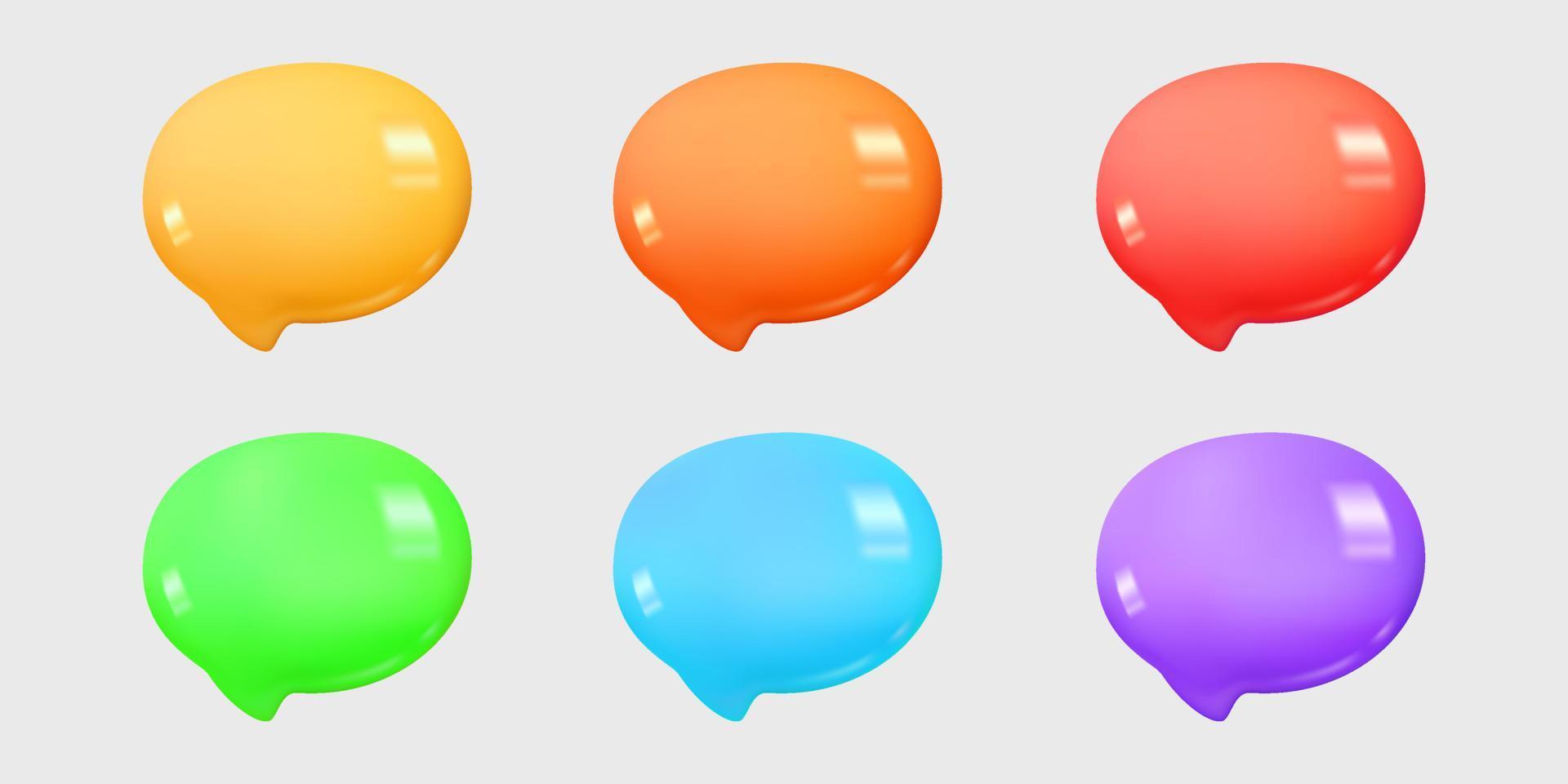 kleurrijke toespraak bubble chat-verzamelingsset vector