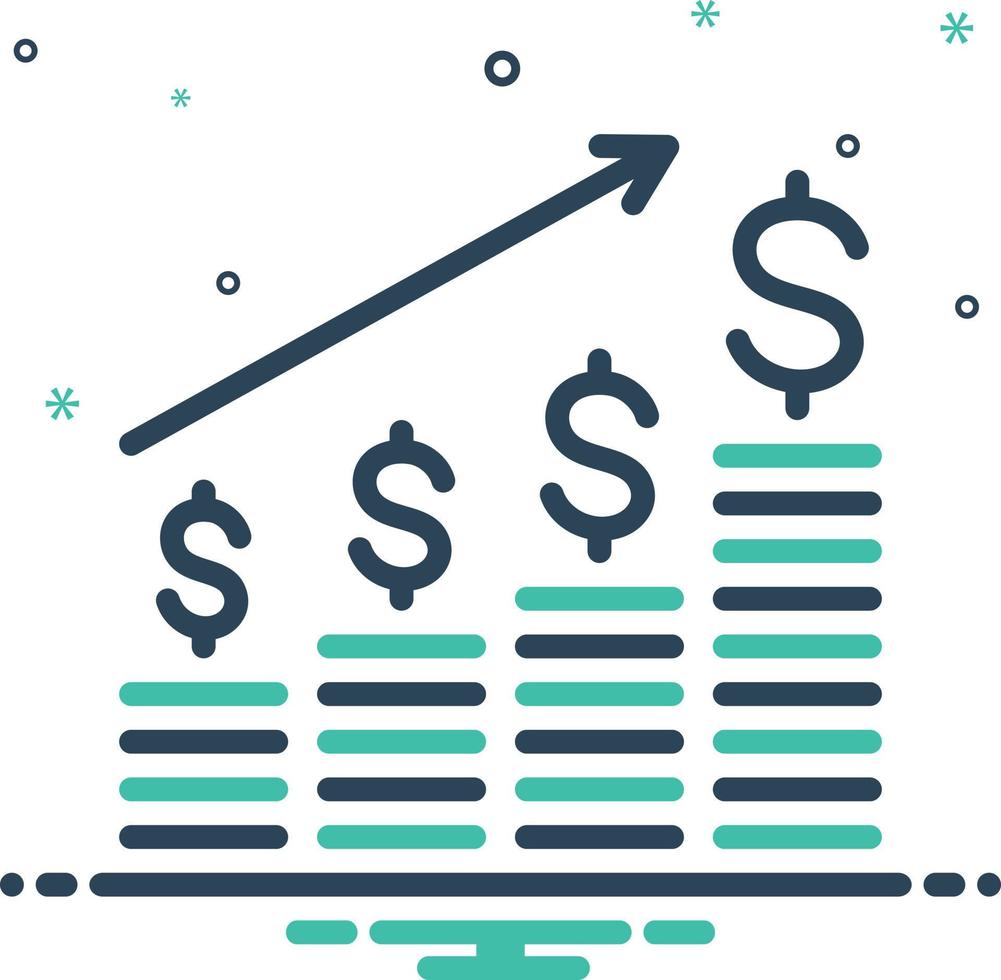 mixpictogram voor dollaranalyse vector