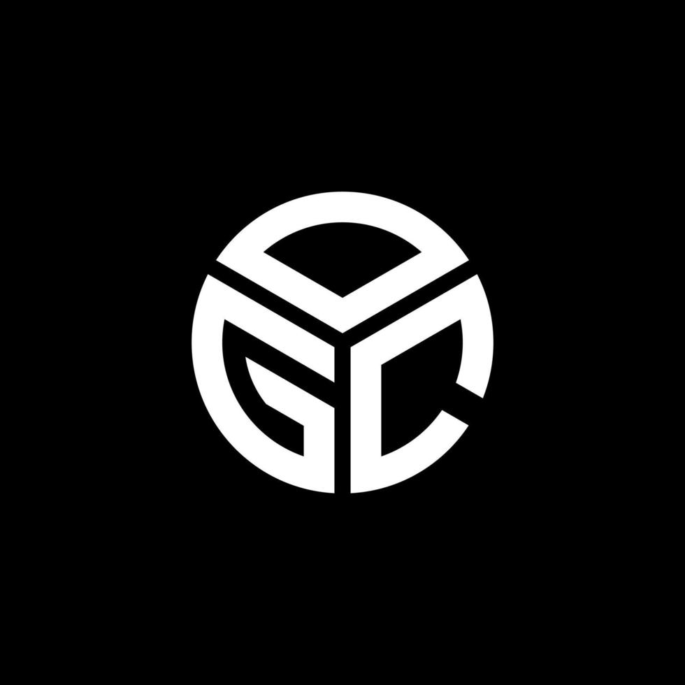 OGC brief logo ontwerp op zwarte achtergrond. ogc creatieve initialen brief logo concept. ogc-briefontwerp. vector