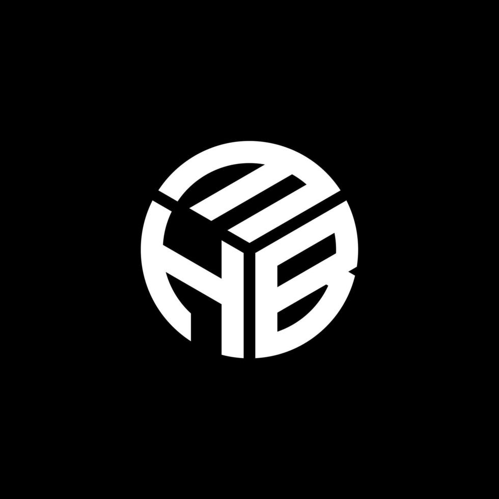 mhb brief logo ontwerp op zwarte achtergrond. mhb creatieve initialen brief logo concept. mhb-briefontwerp. vector