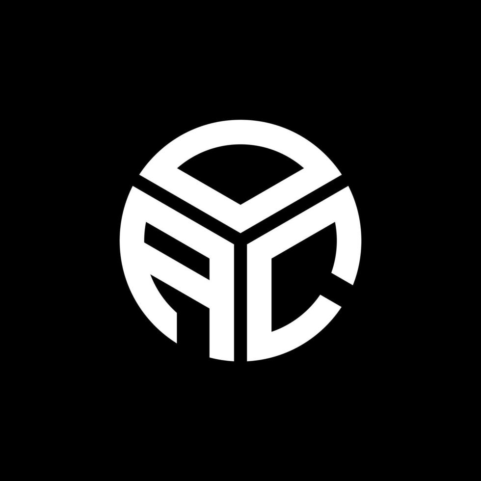 OAC brief logo ontwerp op zwarte achtergrond. oac creatieve initialen brief logo concept. oac brief ontwerp. vector