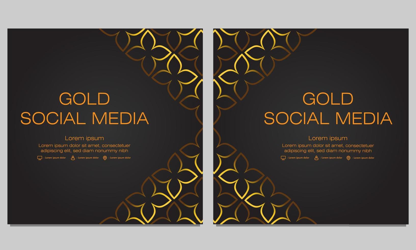 zwart goud social media postsjabloon vector