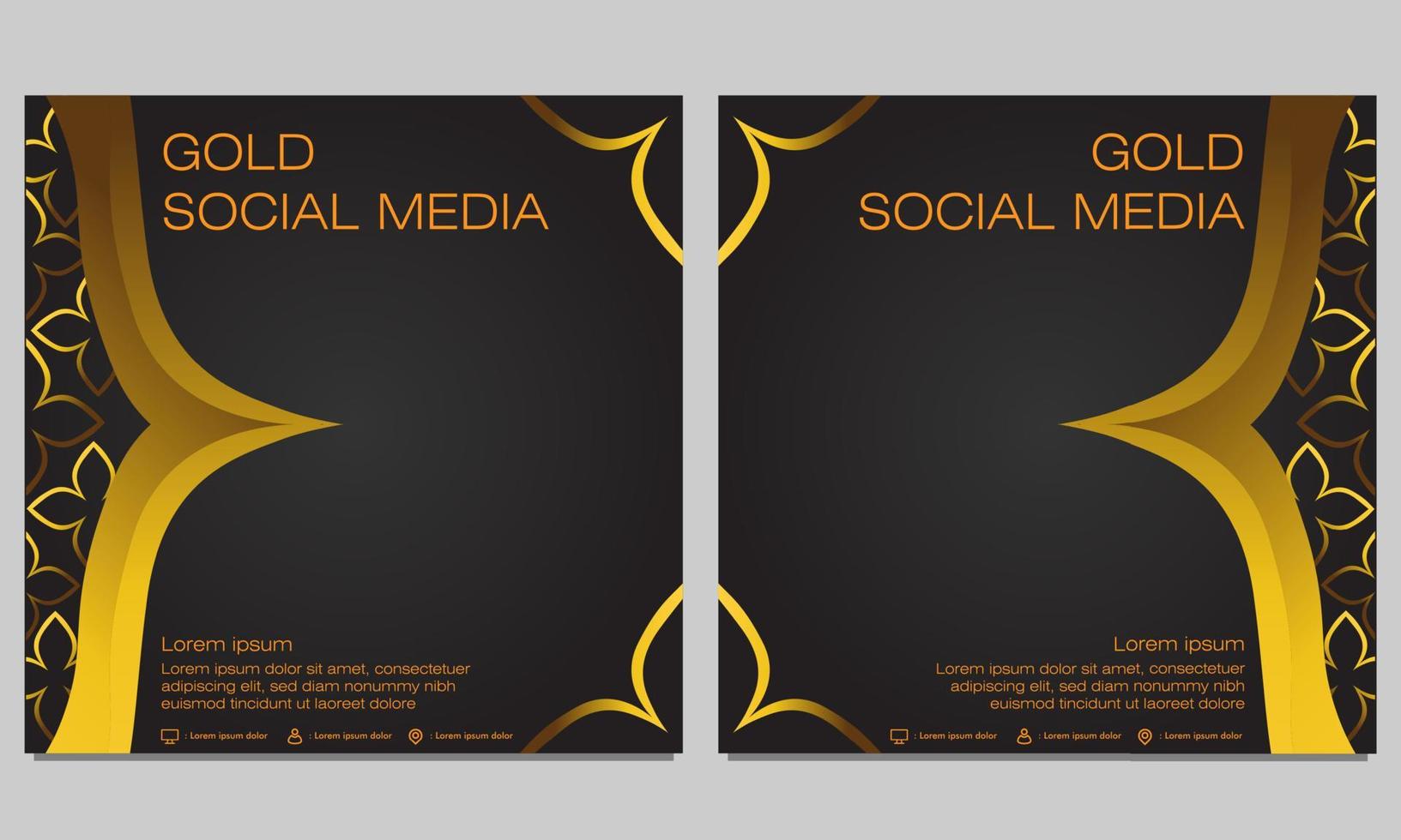 zwart goud social media postsjabloon vector