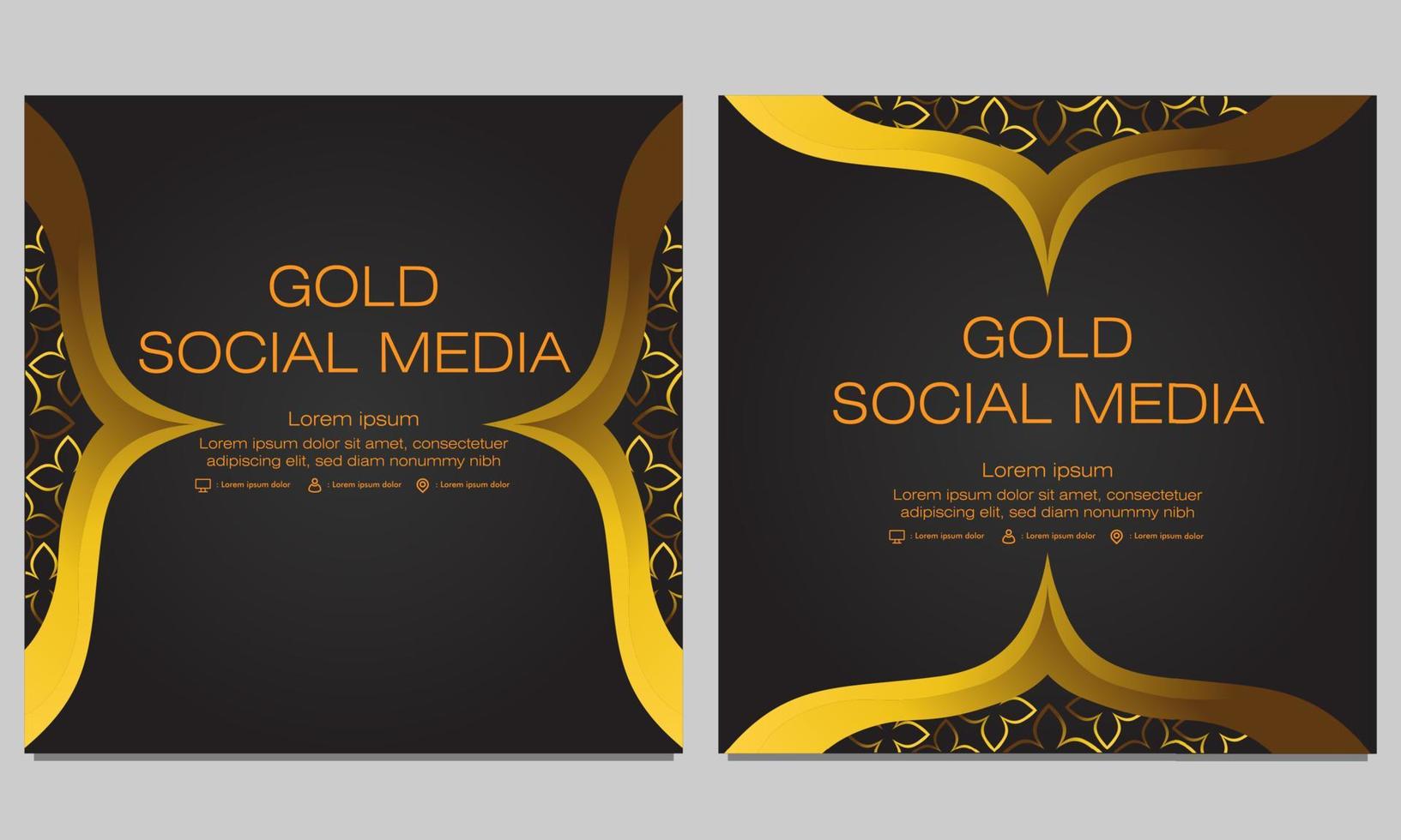 zwart goud social media postsjabloon vector