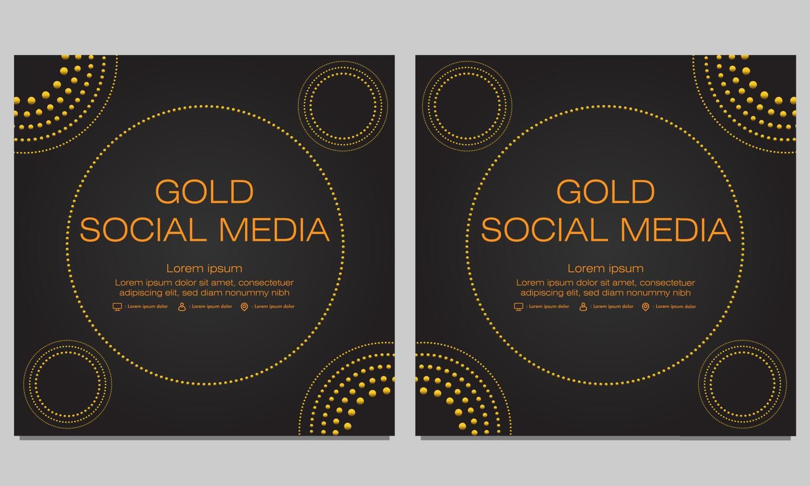 zwart goud social media postsjabloon vector