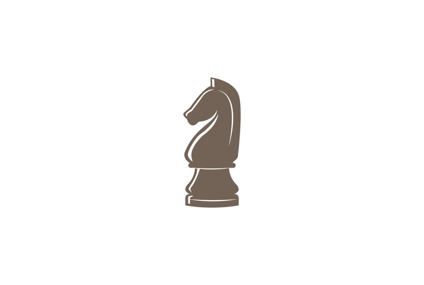 vintage retro paard hengst ridder schaakspel sport logo ontwerp vector