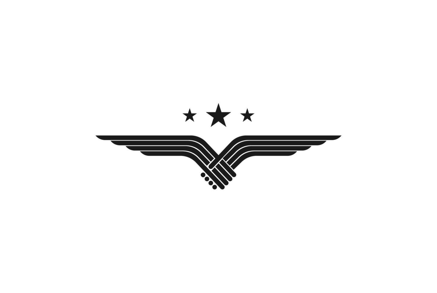 vintage retro handvorm vleugels voor vrede stichting gemeenschap liefdadigheid logo ontwerp vector