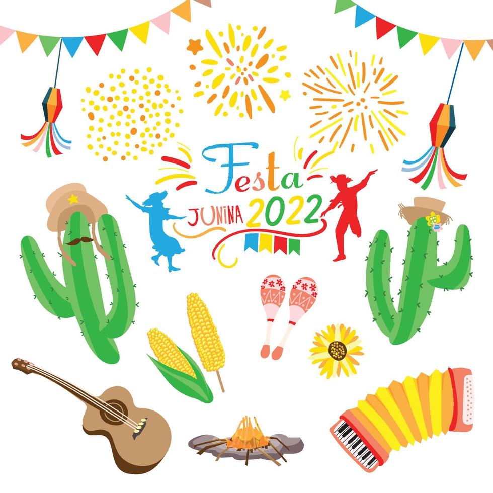 festa junina festival in brazilië ornament en grafisch vector illustratie element voor decoratie