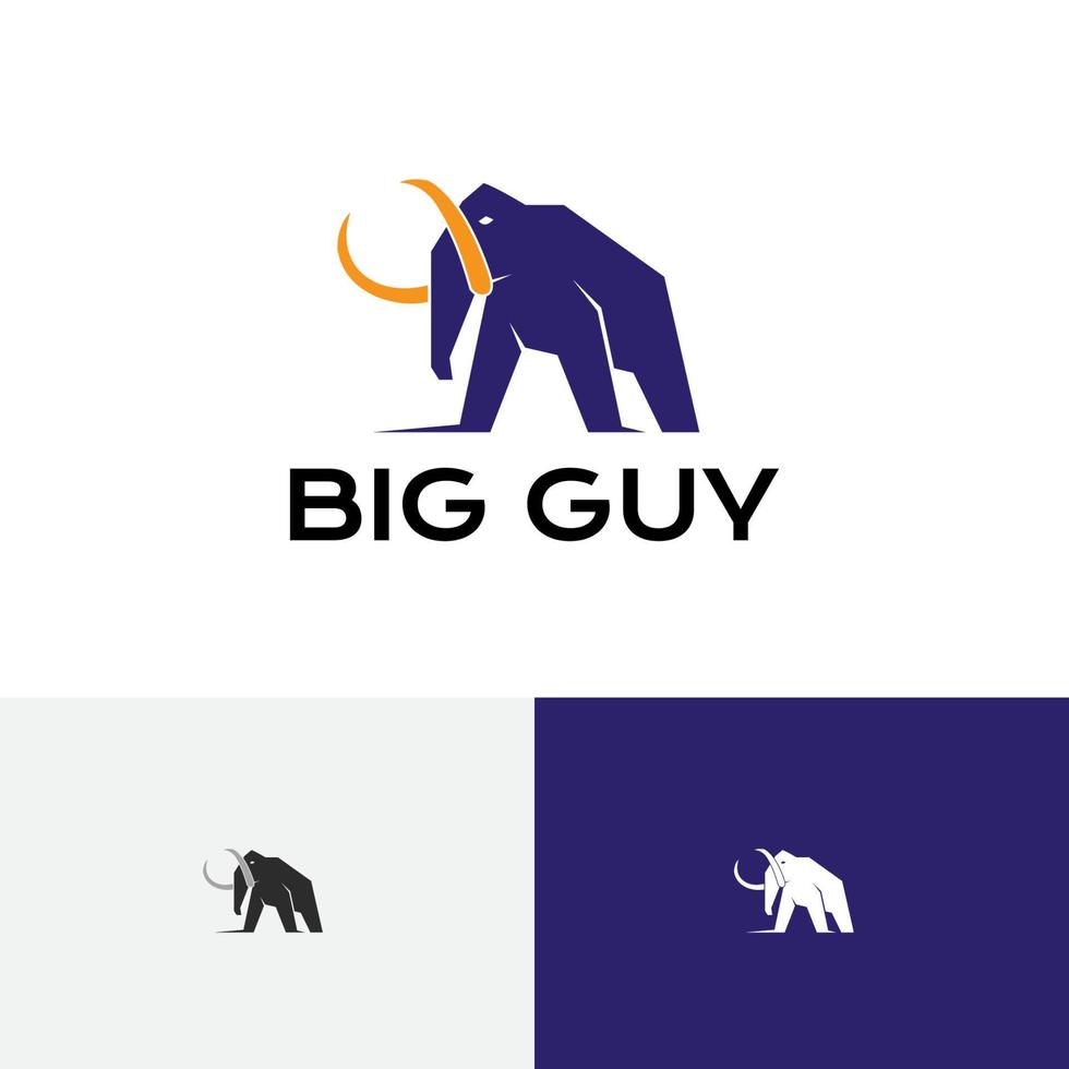 grote kerel mammoet olifant ijstijd oud dierenlogo vector