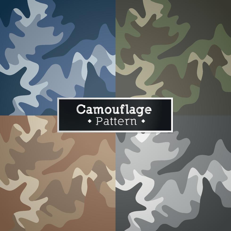 set van abstracte slagveld terrein militaire en leger camouflage patroon achtergrond vector