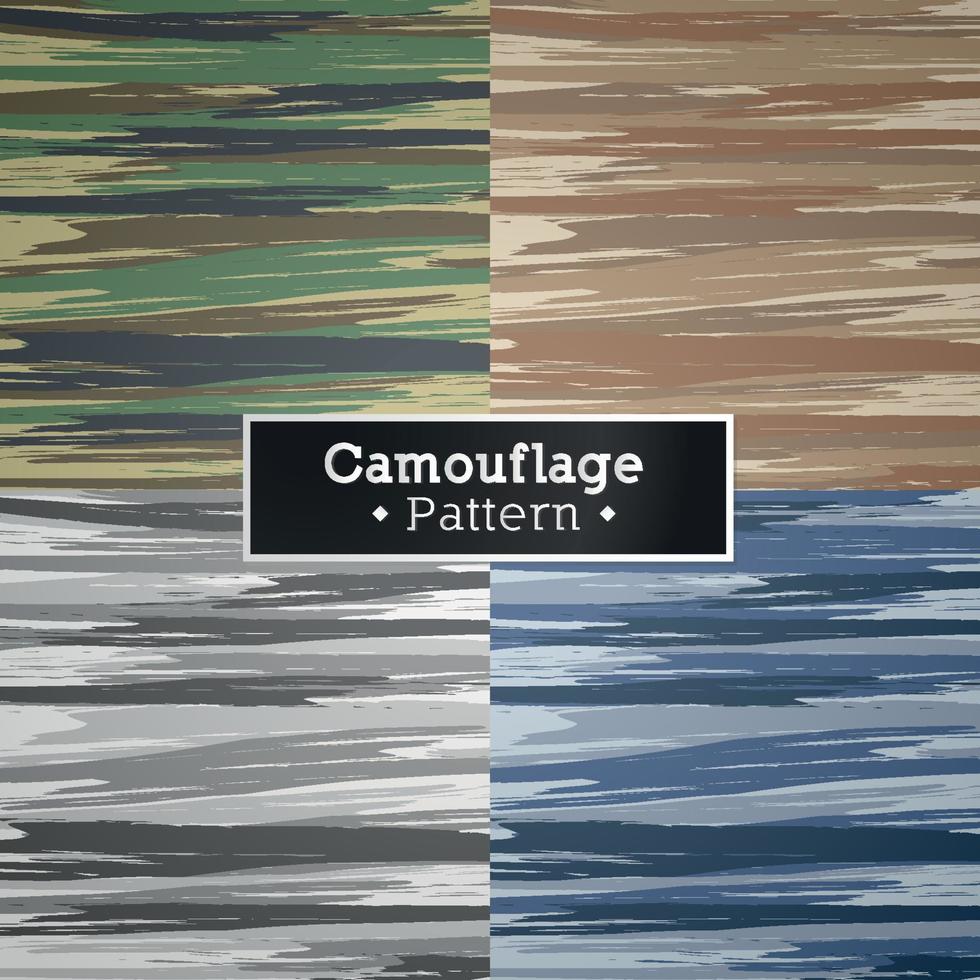 set van abstracte militaire en legercamouflagepatroonachtergrond vector