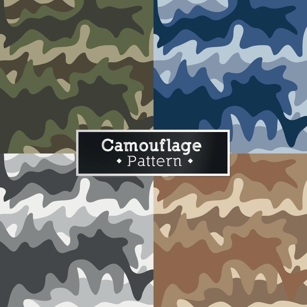 set van abstracte kleuren militaire soldaat camouflage patroon achtergrond vector