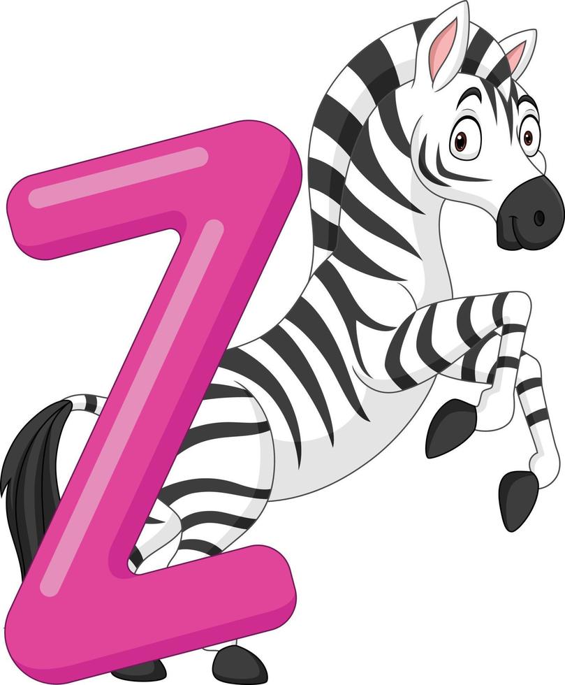 alfabet letter z voor zebra vector