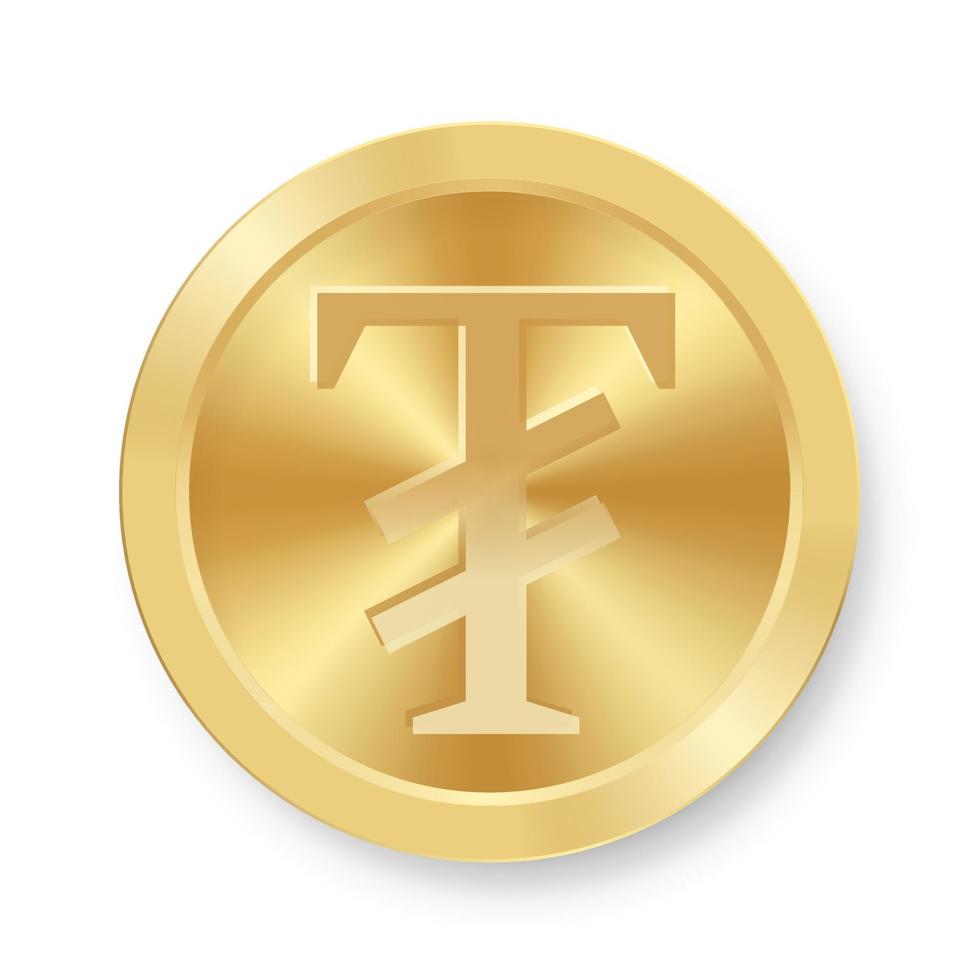 gouden munt van togrog-concept van internetwebvaluta vector