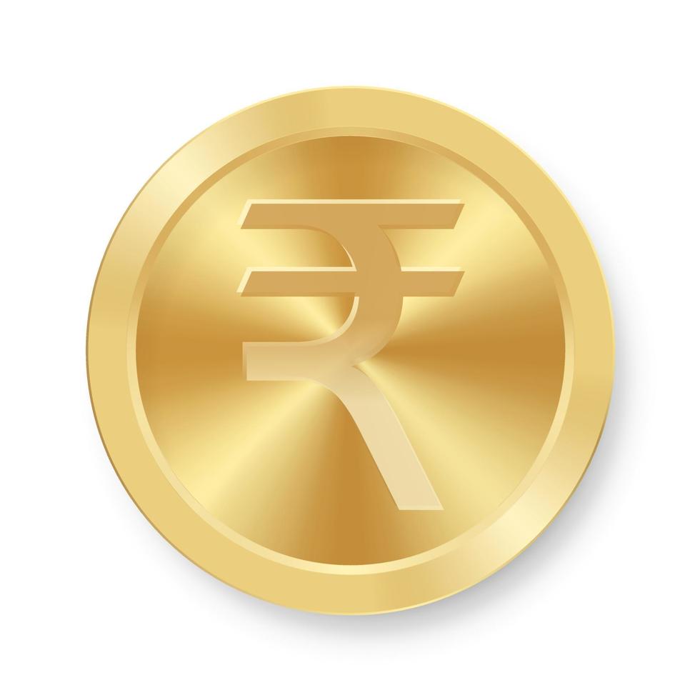 gouden munt van Indiase roepie concept van internetvaluta vector