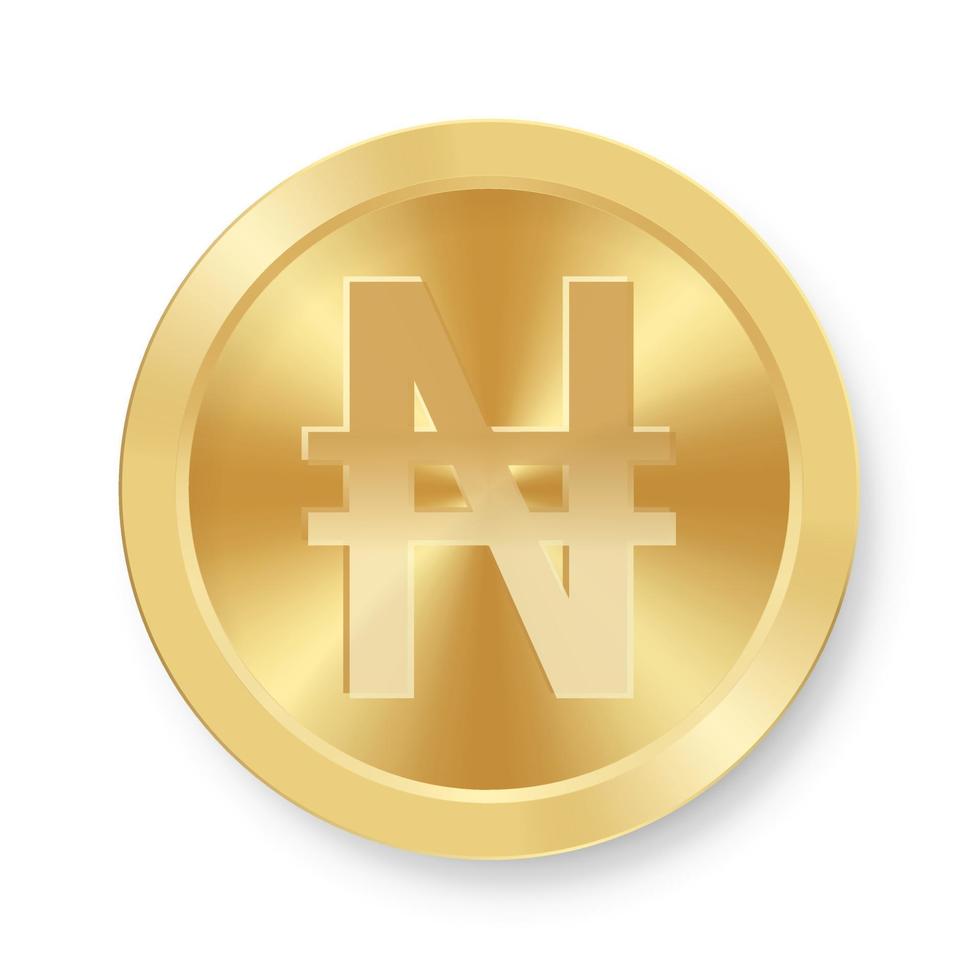 goud van naira munt concept van internet web valuta vector