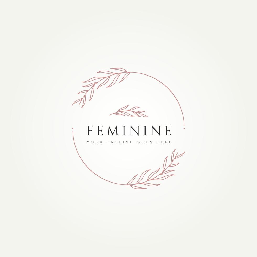 vrouwelijk minimalistisch lijntekeningen logo vectorontwerp vector