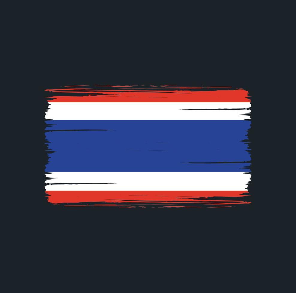 Thaise vlag penseelstreken. nationale vlag vector