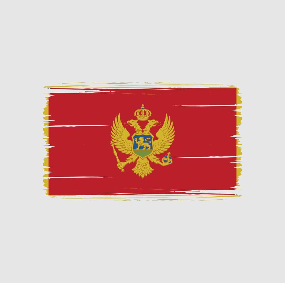 montenegro vlag penseelstreken. nationale vlag vector