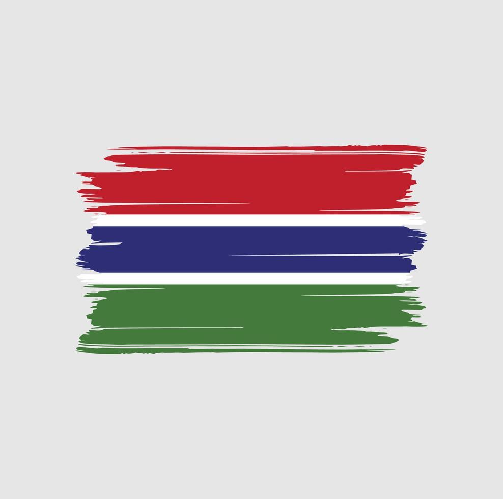 Gambia vlag borstel. nationale vlag vector