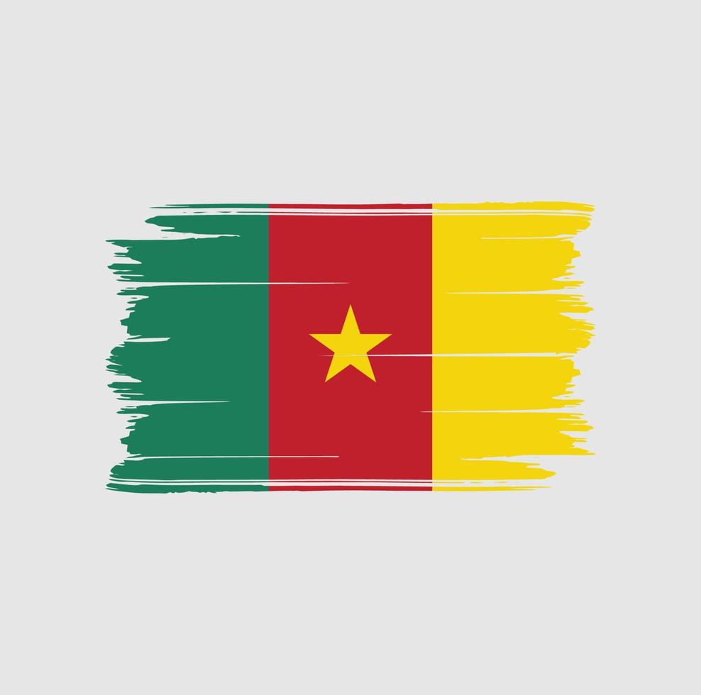 Kameroen vlag borstel. nationale vlag vector