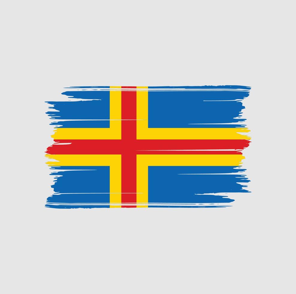 aland eilanden vlag borstel. nationale vlag vector