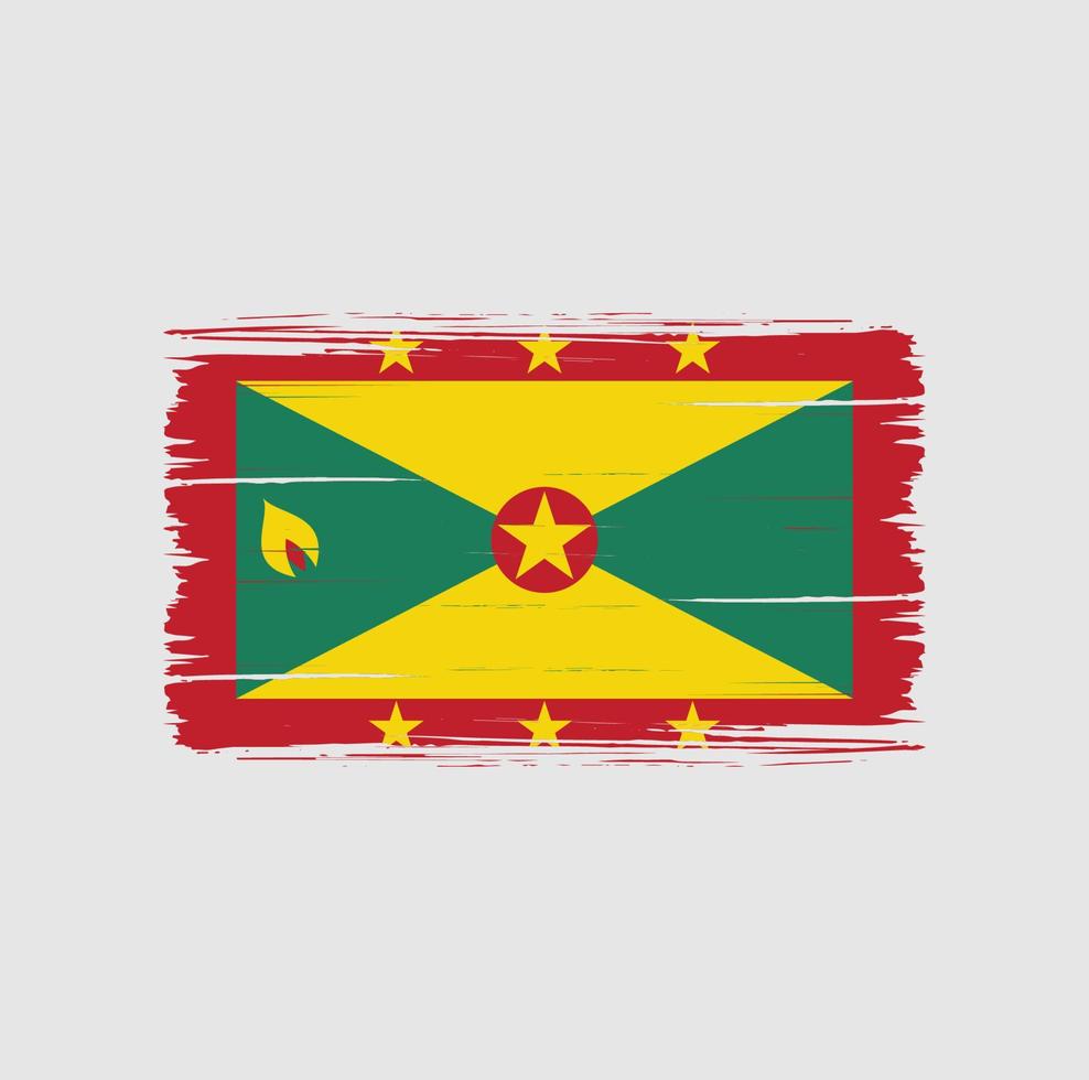 grenada vlag penseelstreken. nationale vlag vector