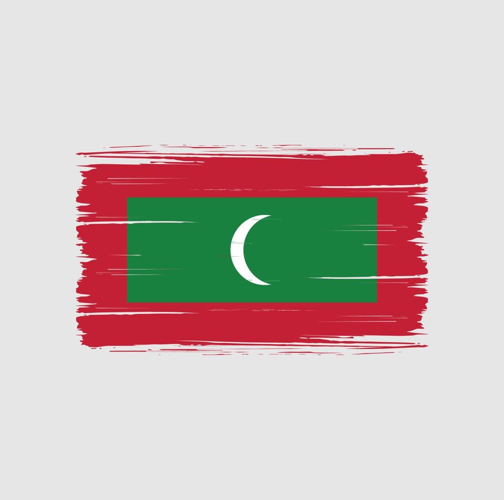 Malediven vlag penseelstreken. nationale vlag vector