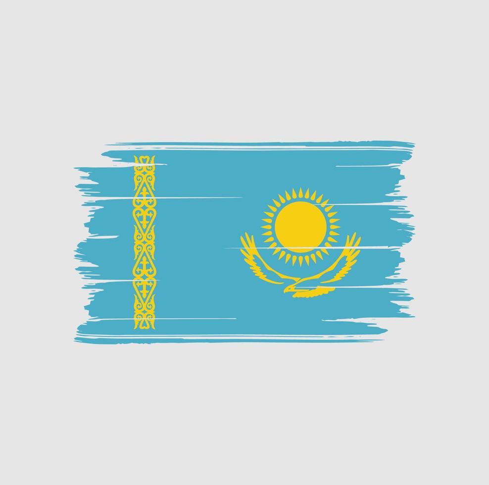 Kazachstan vlag borstel. nationale vlag vector