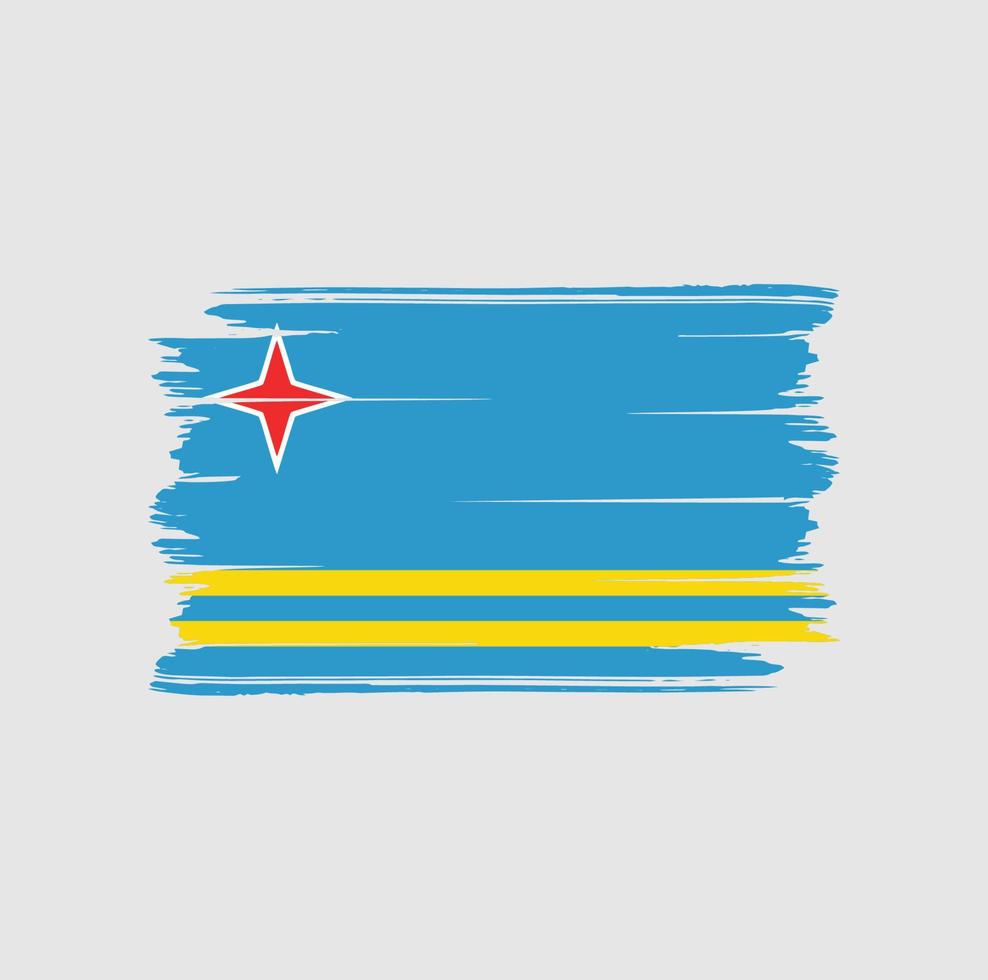 aruba vlag borstel. nationale vlag vector