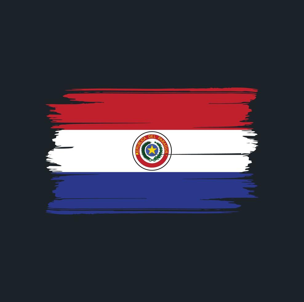 vlagborstel van paraguay. nationale vlag vector