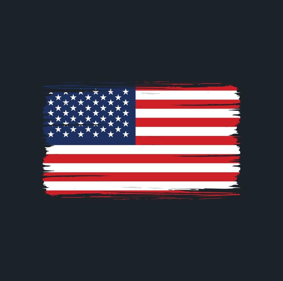 Amerikaanse vlag penseelstreken. nationale vlag vector