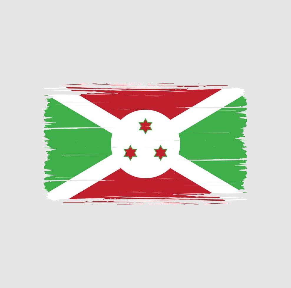 Burundese vlag penseelstreken. nationale vlag vector