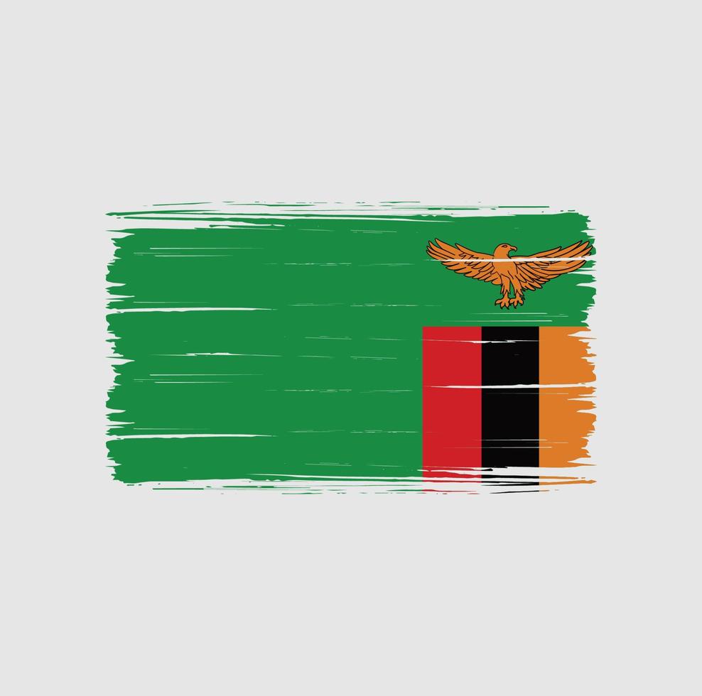 zambia vlag penseelstreken. nationale vlag vector