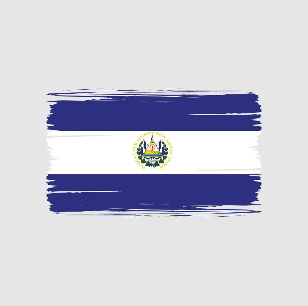 el salvador vlag penseelstreken. nationale vlag vector