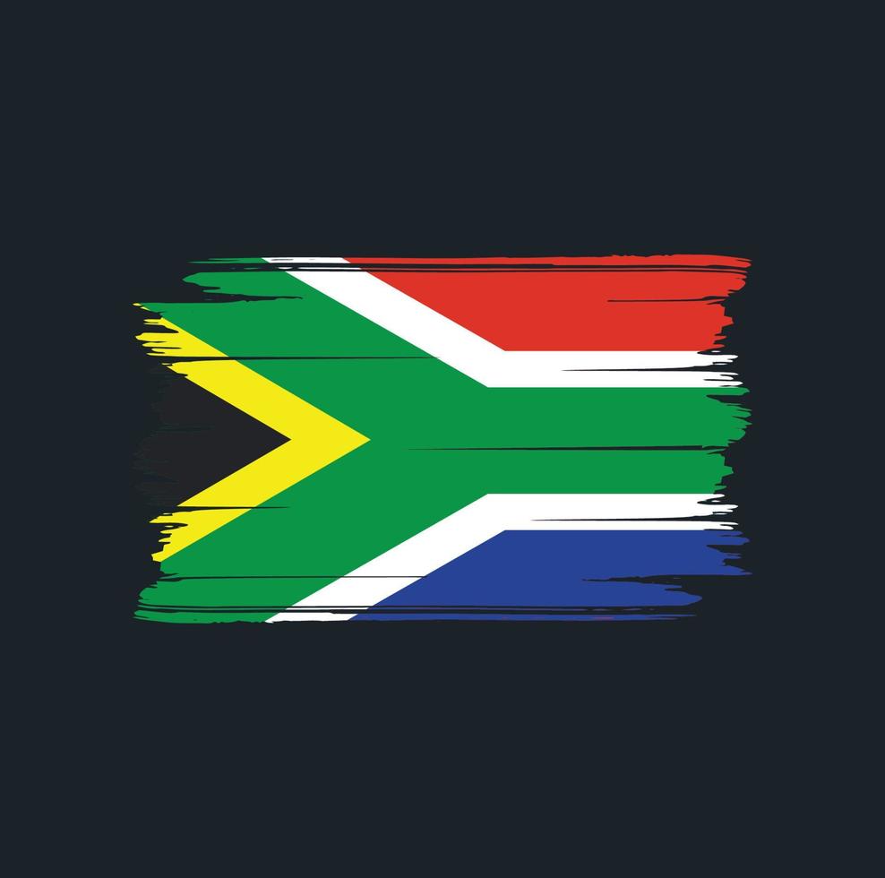 vlagborstel van zuid-afrika. nationale vlag vector