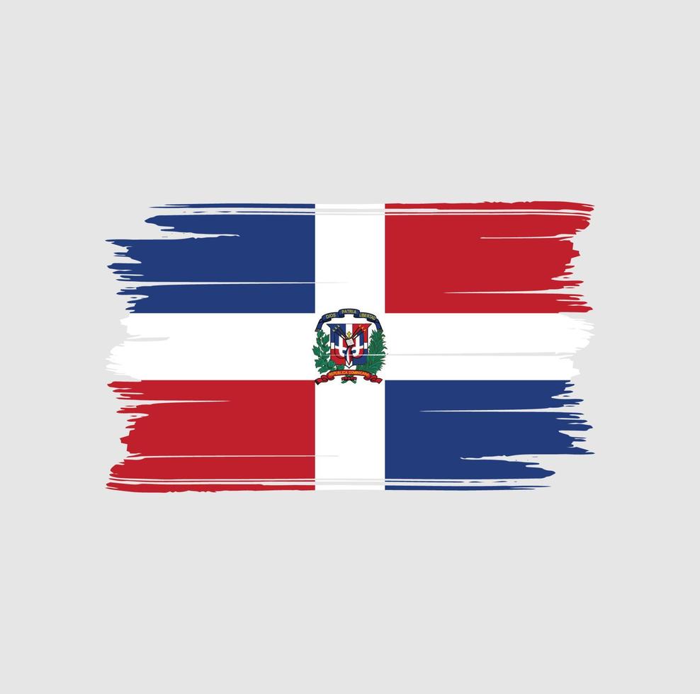 Dominicaanse Republiek vlag borstel. nationale vlag vector