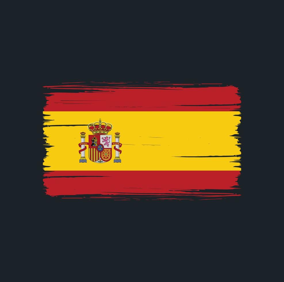 spanje vlag penseelstreken. nationale vlag vector