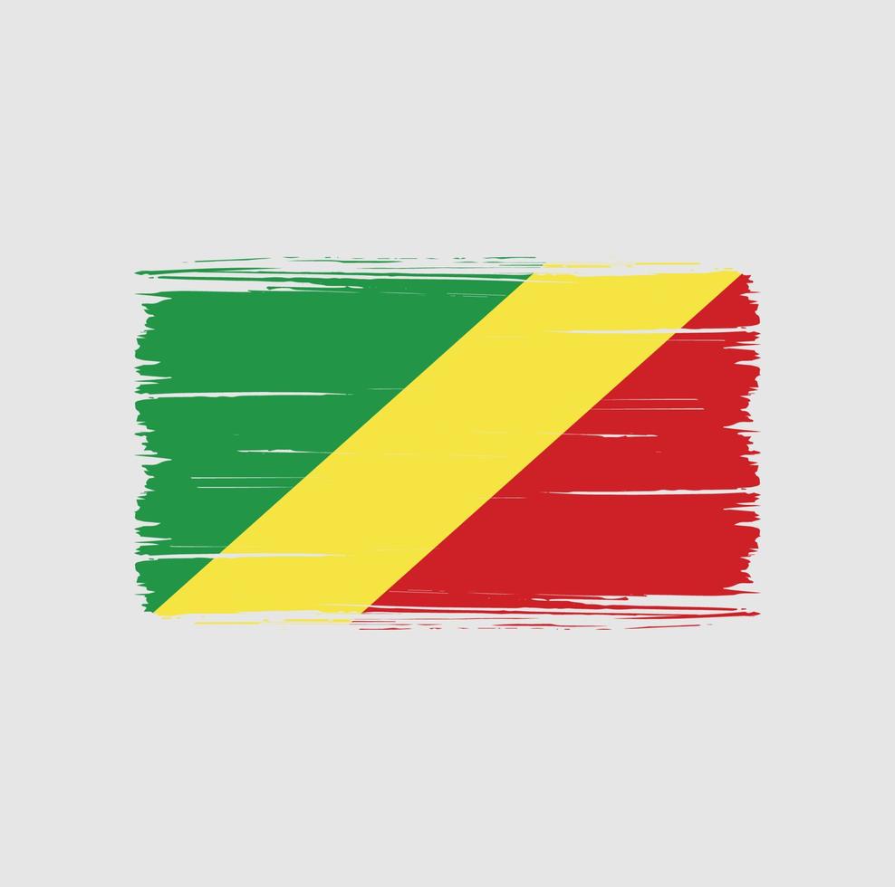 congo vlag penseelstreken. nationale vlag vector