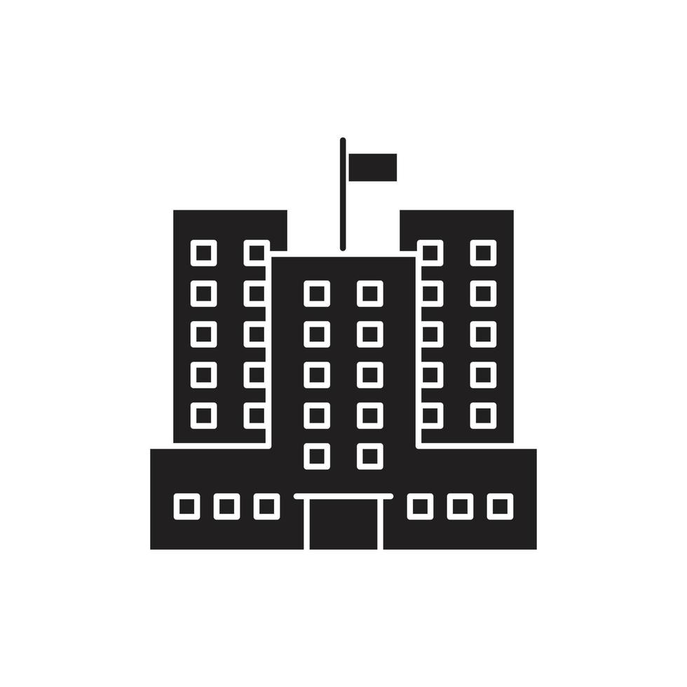 gebouw pictogram silhouet voor website, symboolpresentatie vector