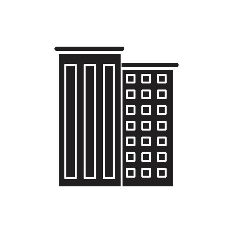 gebouw pictogram silhouet voor website, symboolpresentatie vector