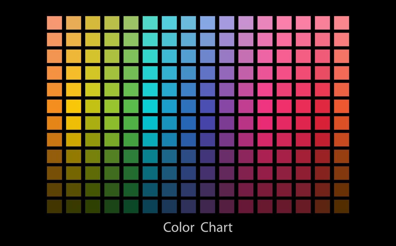 kleur grafiek ontwerper hulpmiddel textuur patroon achtergrond. kleurenpalet. tafel kleur tinten. kleur harmonie. trendkleuren. vectorillustratie geïsoleerd op zwarte achtergrond vector