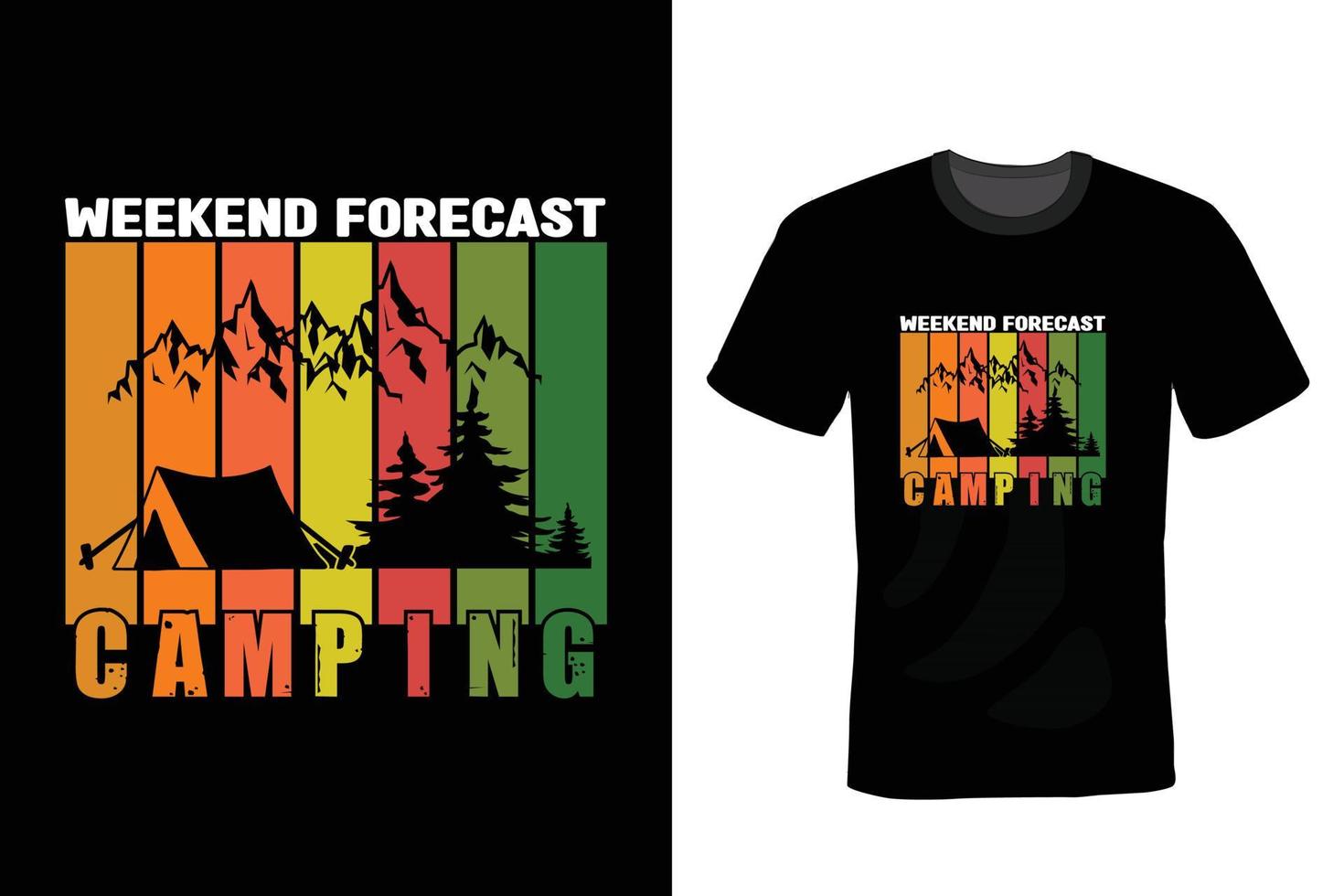 camping t-shirt ontwerp, vintage, typografie vector